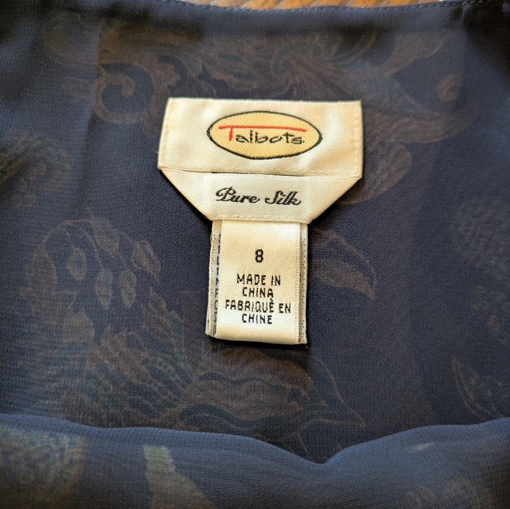 Talbot's Silk Floral Skirt Size 8 - Picture 8 of 12